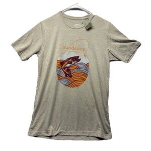 Men's Sundance Fly Fishing SS T-Shirt Silver Size Small Gray/brown Fish Outdoors